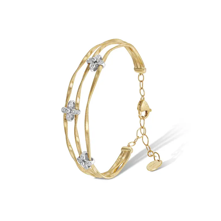 Gold Bracelet Marco Bicego Marrakech Onde with Diamonds