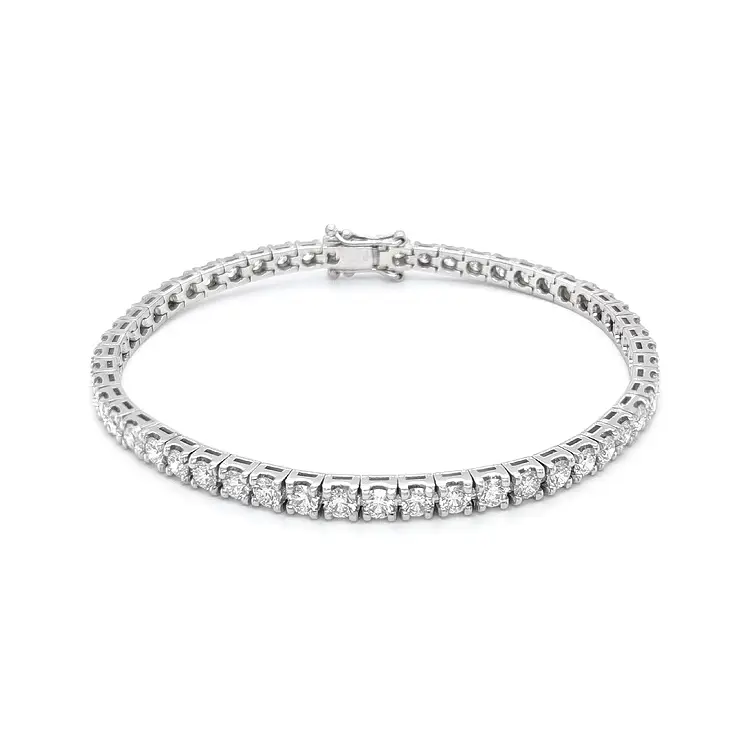 Gold tennis bracelet with diamonds