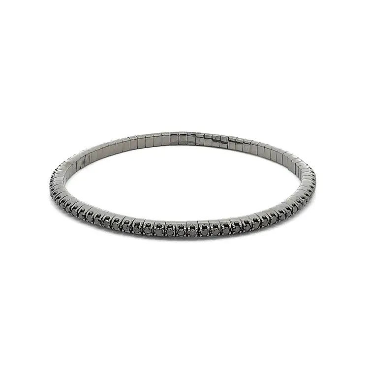 Tennis Bracelet with Black Gold Diamonds