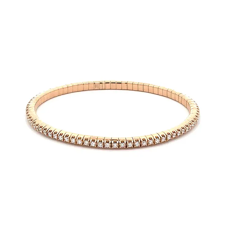 Tennis Bracelet with Pink Gold Diamonds