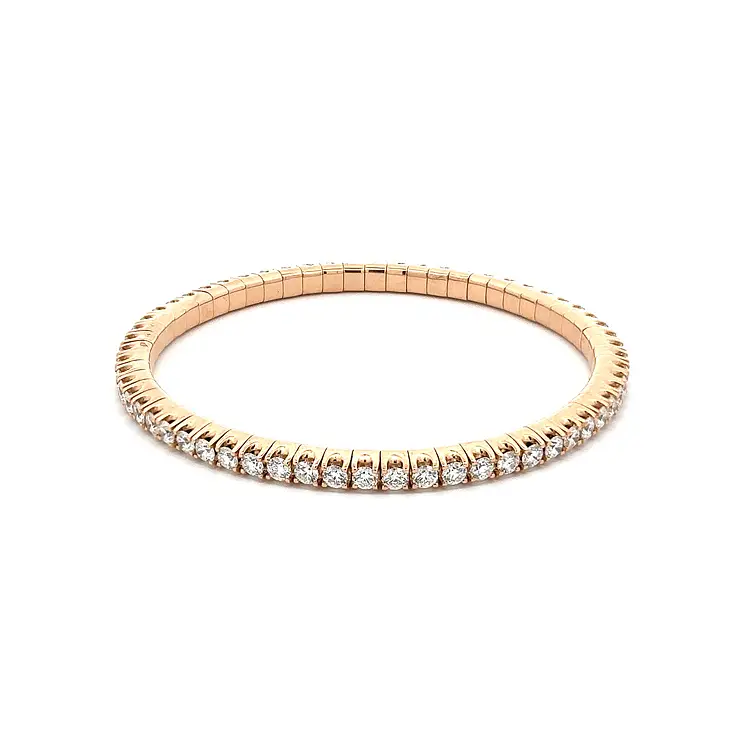 Tennis Bracelet with Pink Gold Diamonds
