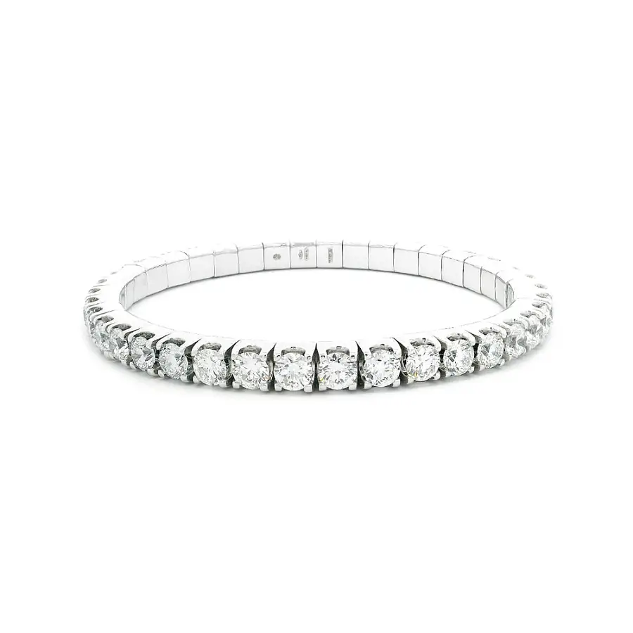 Luxury Tennis Bracelet Decorated with Diamonds in White Gold