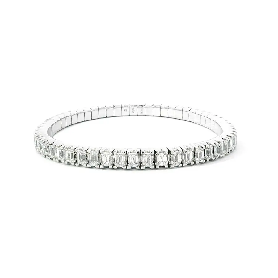Luxury Tennis Bracelet with White Gold Baguette Diamonds