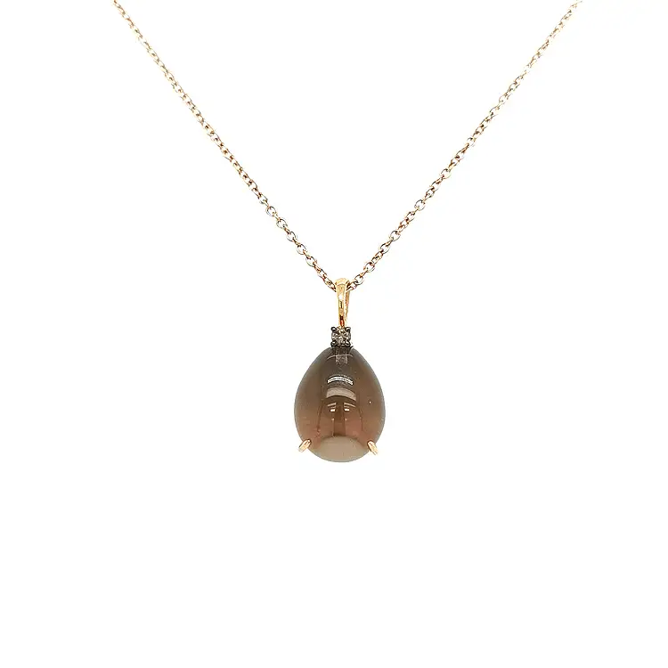 Gold Pendant with Brown Diamond
