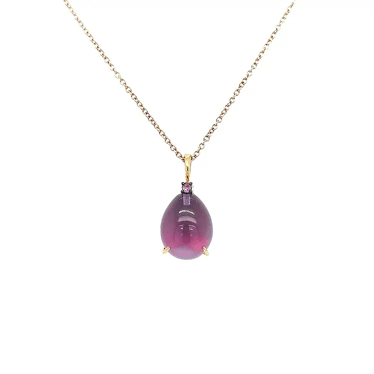 Gold Pendant with Amethyst and Pink Sapphire