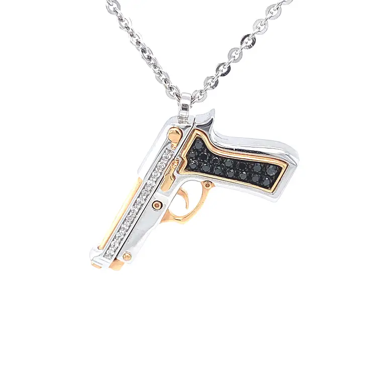 Gold Pendant Pistol Zancan Couture Limited Edition EC374RB60