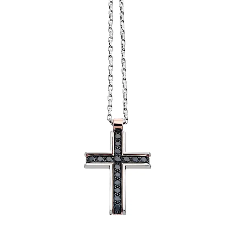 Gold Pendant Cross Zancan Couture First EC300RB