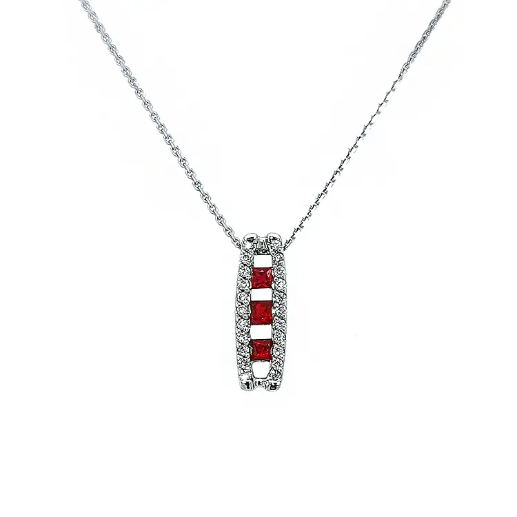 Gold Pendant with Rubies and Diamonds