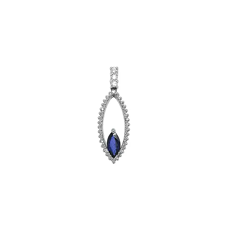 Gold Pendant with Sapphire and Diamonds