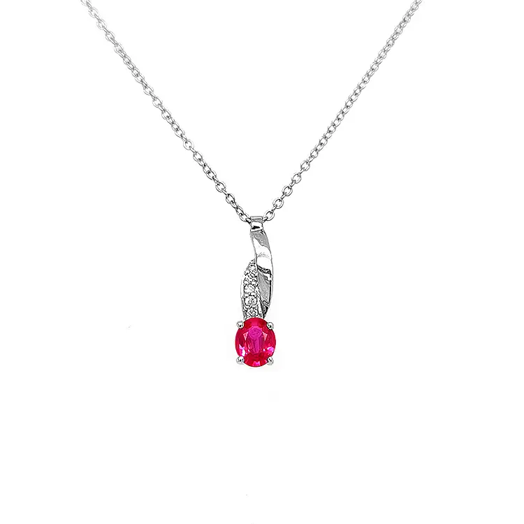 Gold Pendant with Ruby and Diamonds