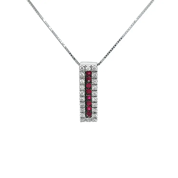 Gold Pendant with Rubies and Diamonds