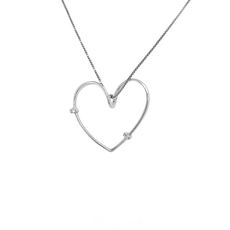 Gold Pendant Heart with Diamonds