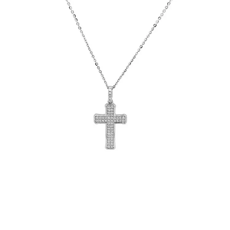 Gold Pendant Cross with Diamonds