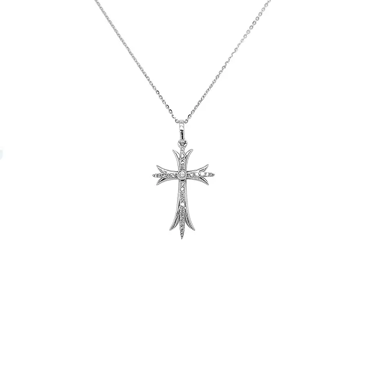 Gold Pendant Cross with Diamonds