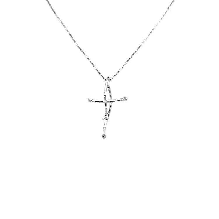 Gold Pendant Cross with Diamonds