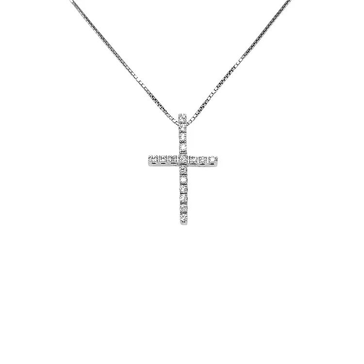 Gold Pendant Cross with Diamonds