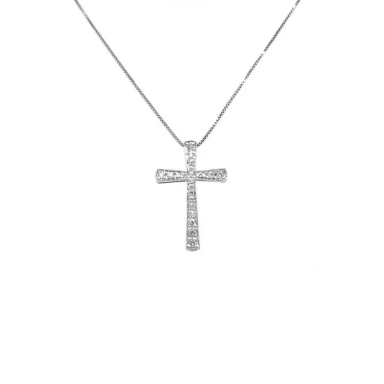 Gold Pendant Cross with Diamonds