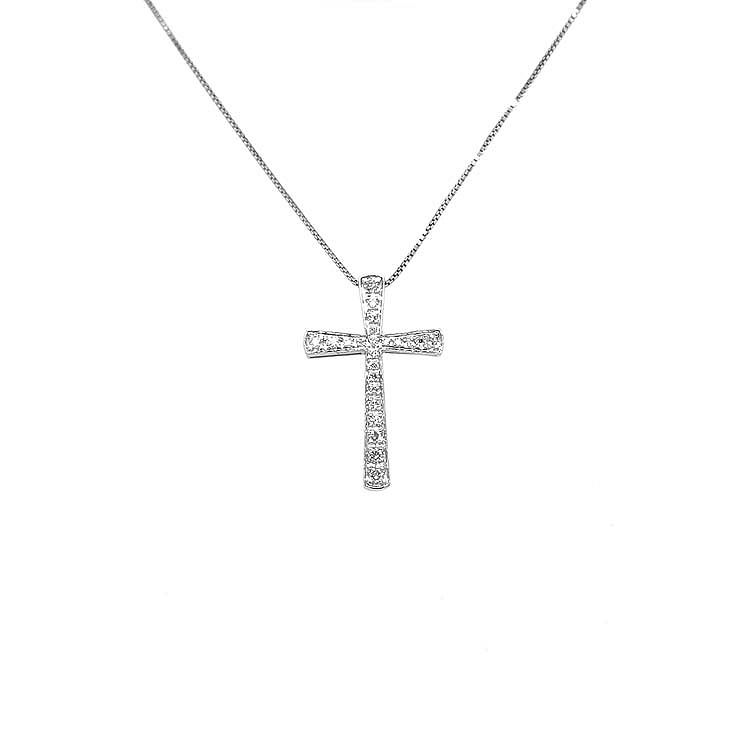 Gold Pendant Cross with Diamonds
