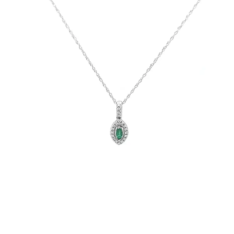 Smaradga pendant with white gold diamonds