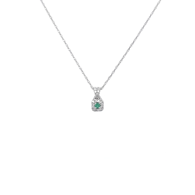 Gold Pendant with Emerald and Diamonds