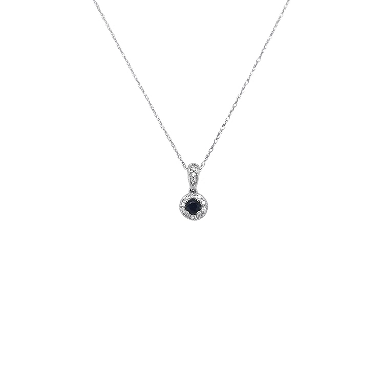 Sapphire pendant with sapphire and diamonds