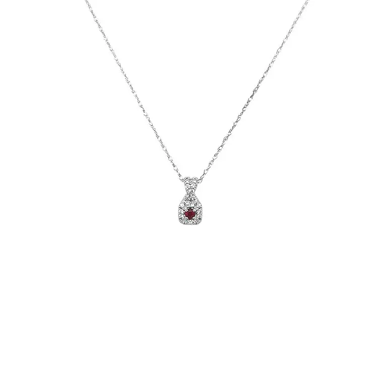 Ruby pendant with white gold diamonds