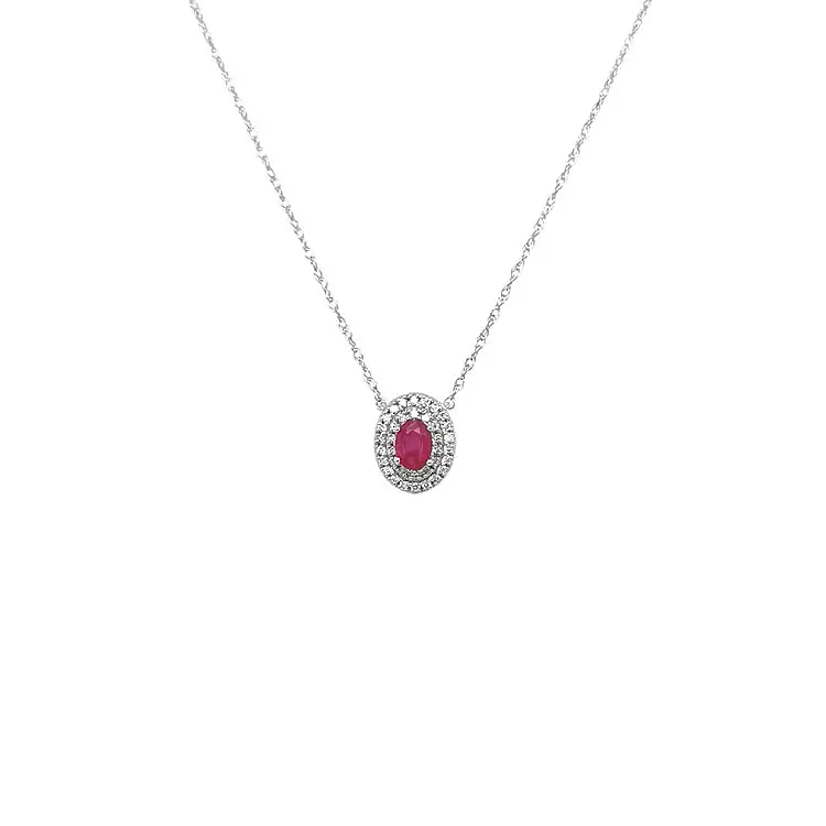 Ruby pendant with white gold diamonds