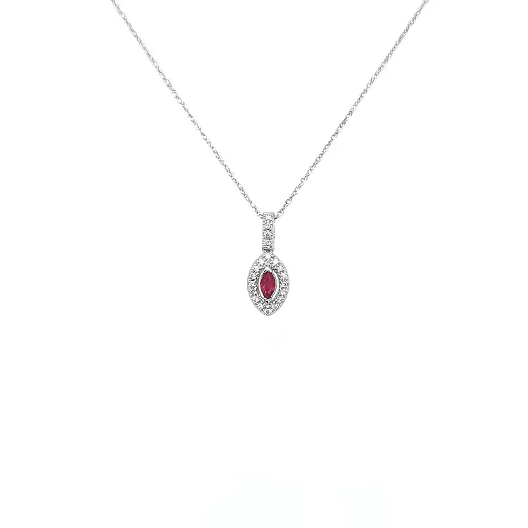 Ruby pendant with white gold diamonds