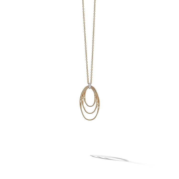 Gold Pendant Marco Bicego Marrakech Onde with Diamonds