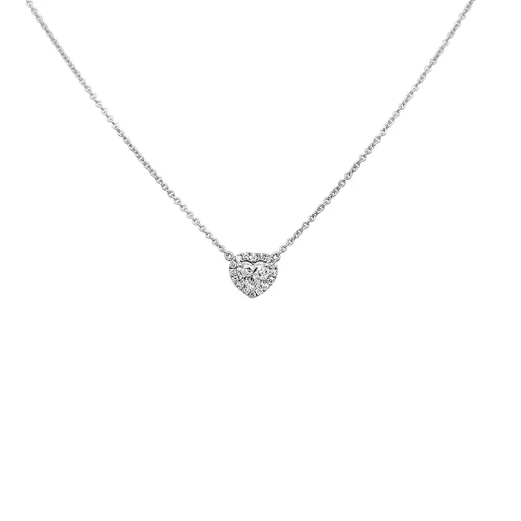 Gold Pendant Heart with Diamonds