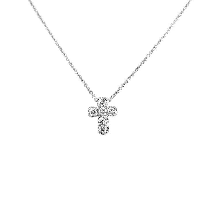 Gold Pendant Cross with Diamonds