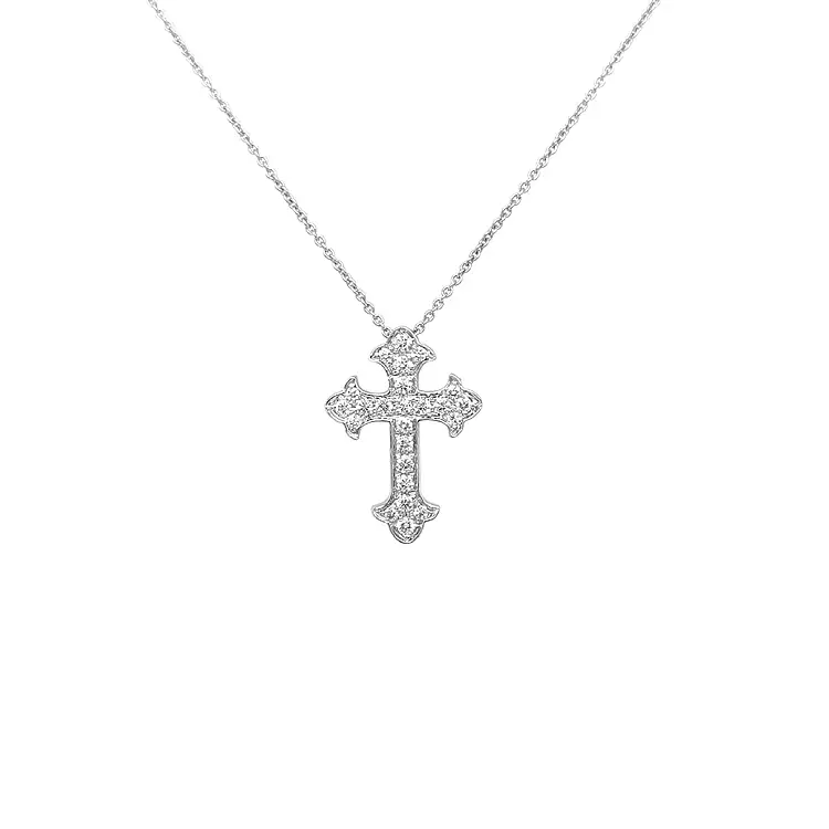 Gold Pendant Cross with Diamonds