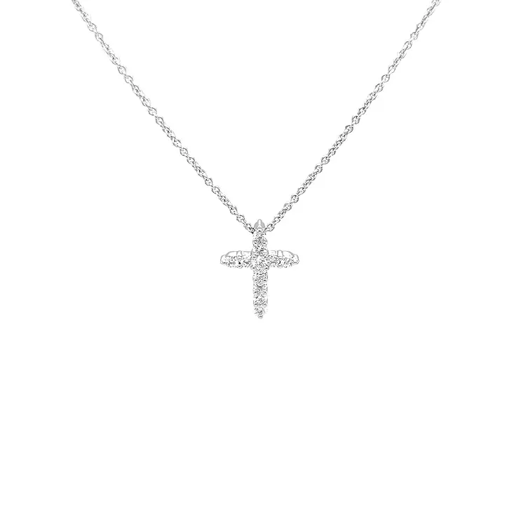 Gold Pendant Cross with Diamonds