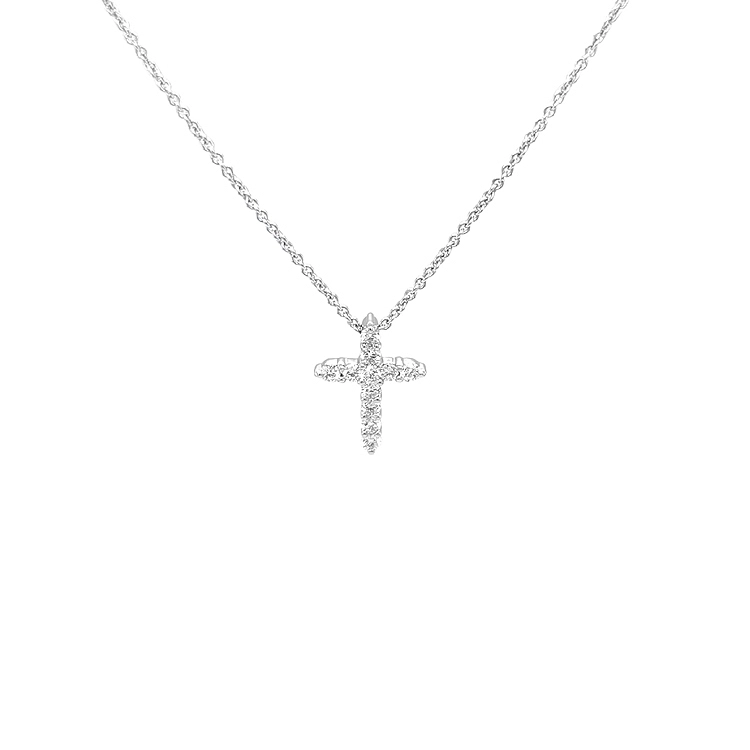 Gold Pendant Cross with Diamonds