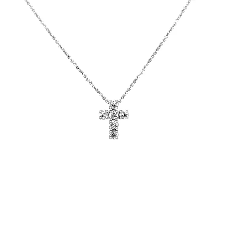 Gold Pendant Cross with Diamonds