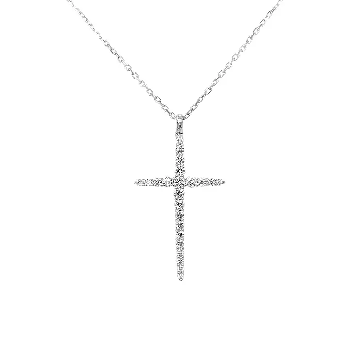 Gold Pendant Cross with Diamonds