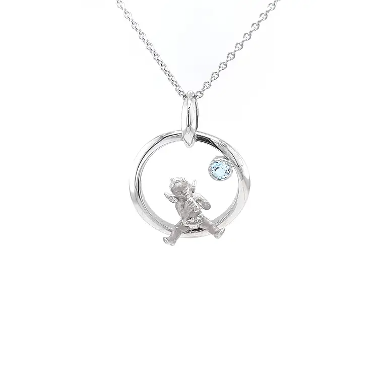 Gold Pendant Carrera y Carrera My Angel with Topaz