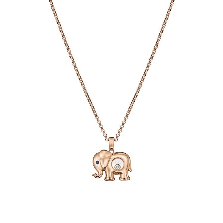 Gold Pendant Chopard Happy Diamonds Elephant 79A189-5001