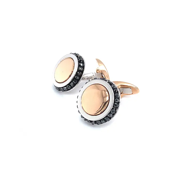 Gold Cufflinks Zancan Black Magic EPO122BR