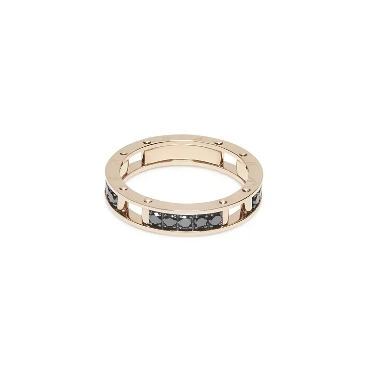 Golden Baraka Ring with Black Diamonds AN314601