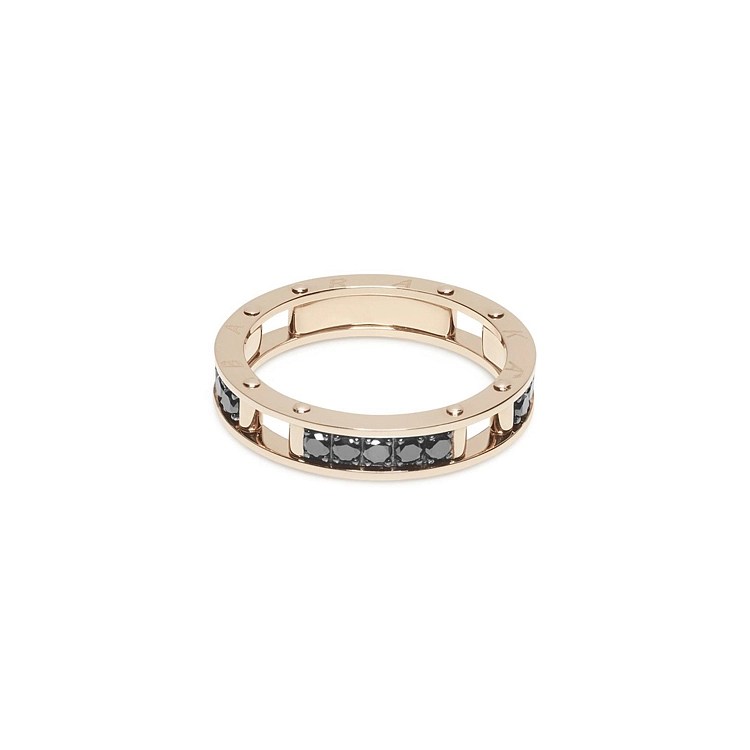 Golden Baraka Ring with Black Diamonds AN314601