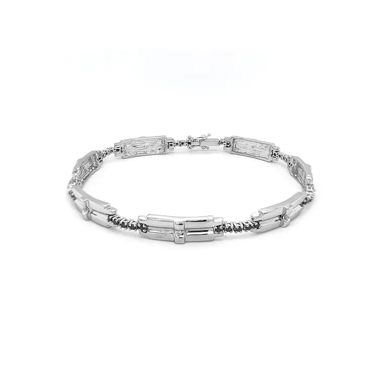 Gold Men's Bracelet with Black Diamonds