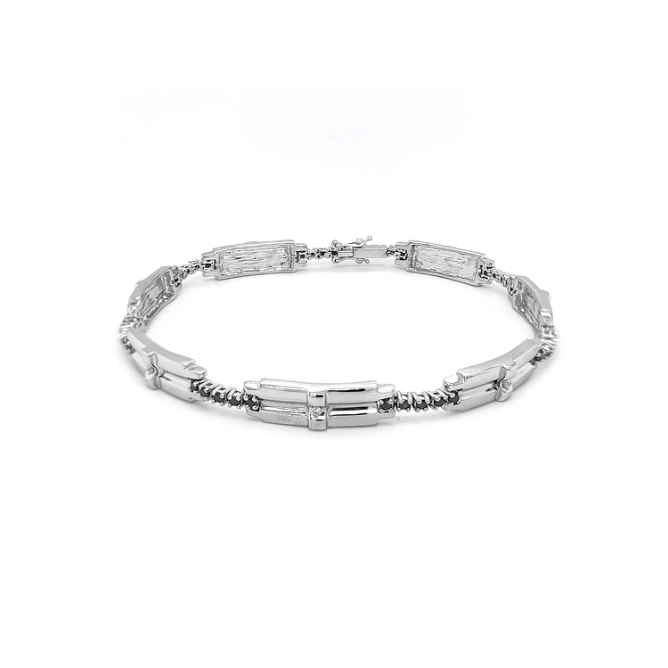 Gold Men's Bracelet with Black Diamonds