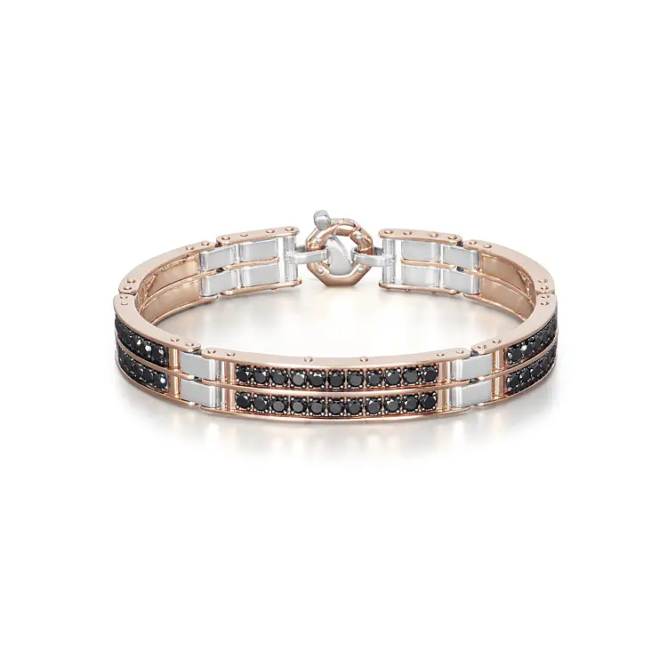 Gold bracelet Baraka with black diamonds BR314611