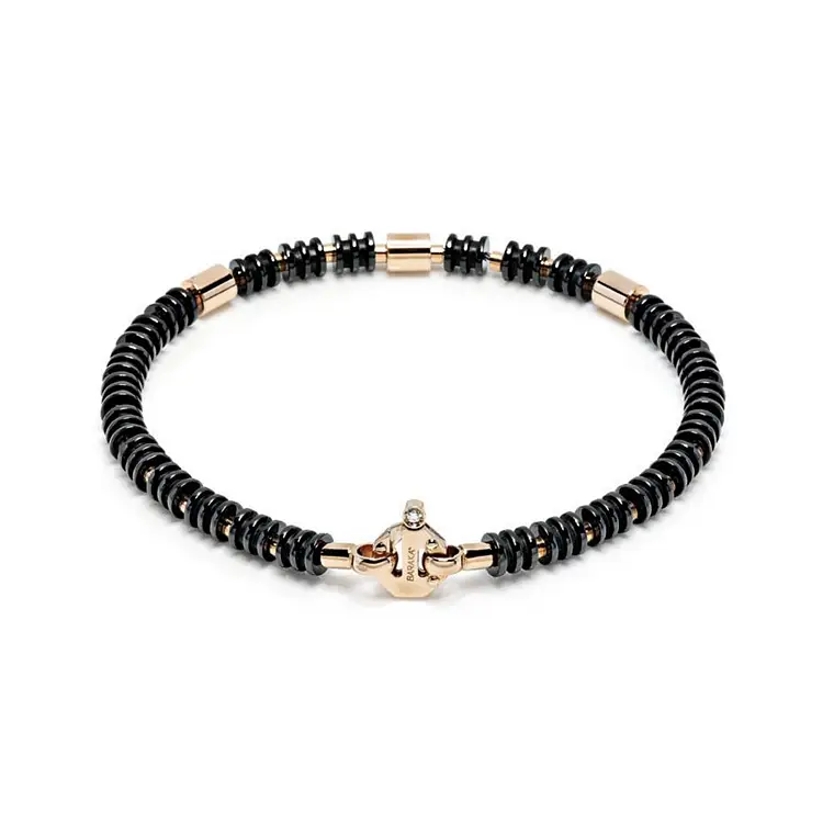 Gold Men's Baraka Bracelet with Ceramics BR215651