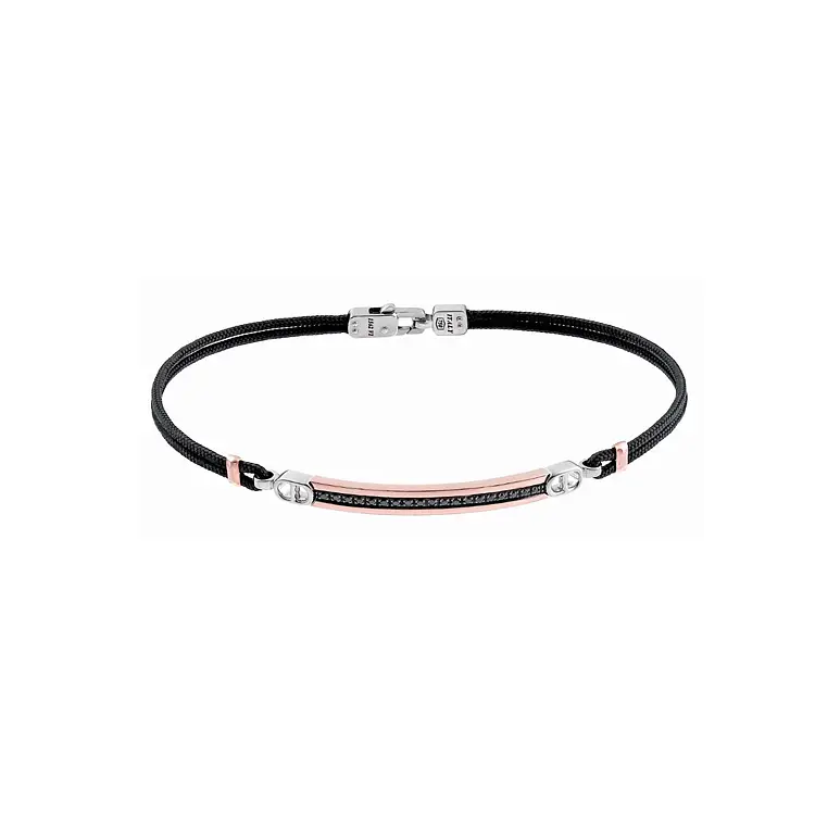 Gold Men's Zancan Bracelet with Black Diamonds