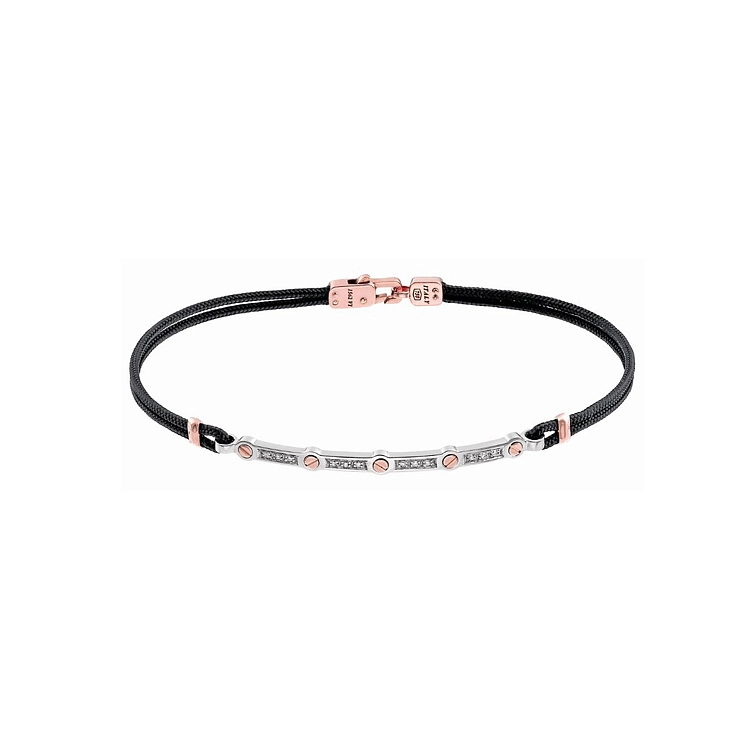 Gold Men's Zancan Bracelet with Diamonds