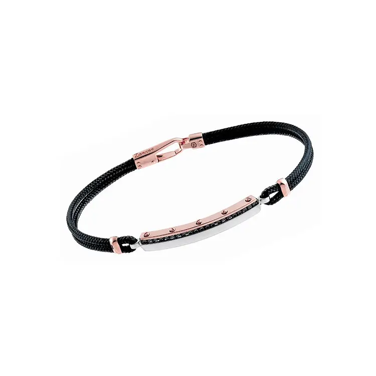 Gold Men's Zancan Bracelet with Black Diamonds
