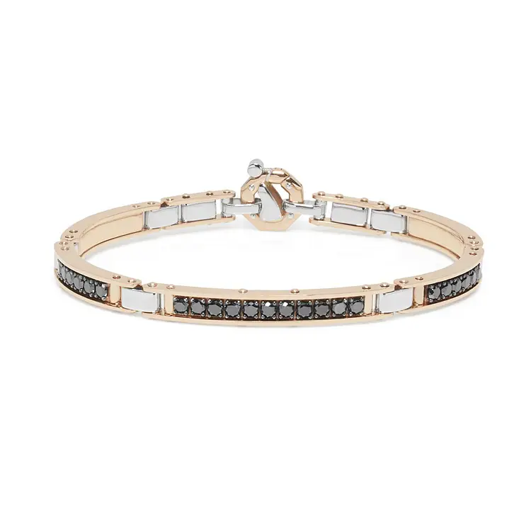 Gold Men's Bracelet Baraka with Black Diamonds BR314601