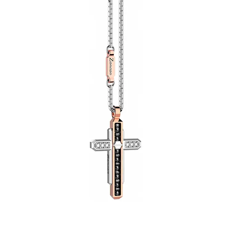 Gold Pendant Cross Zancan EC805BR60